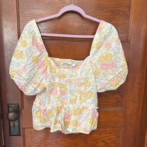 Floral Puff Sleeve Top
